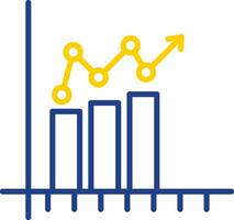 Bar Chart Line Two Colour Icon Design vector