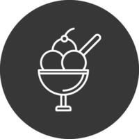 Ice Cream CUP Line Inverted Icon Design vector