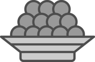 caviar línea lleno escala de grises icono diseño vector