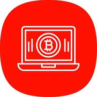 bitcoin minería línea curva icono diseño vector