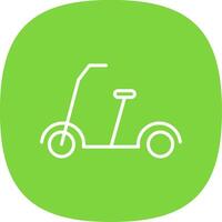 patada scooter línea curva icono diseño vector