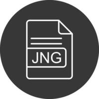 jng archivo formato línea invertido icono diseño vector