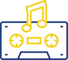 Cassette Line Two Colour Icon Design vector