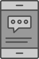 Chat Line Filled Greyscale Icon Design vector