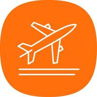 Take Off Line Curve Icon Design vector