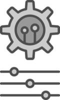 Settings Line Filled Greyscale Icon Design vector