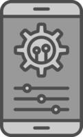 Settings Line Filled Greyscale Icon Design vector