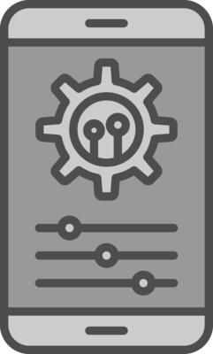 Settings Line Filled Greyscale Icon Design