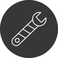 Wrench Line Inverted Icon Design vector