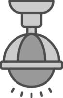 lámpara línea lleno escala de grises icono diseño vector
