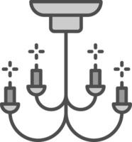 Chandelier Line Filled Greyscale Icon Design vector
