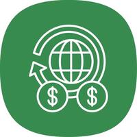 Global Finance Line Curve Icon Design vector