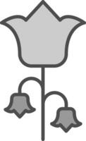 Flower Line Filled Greyscale Icon Design vector