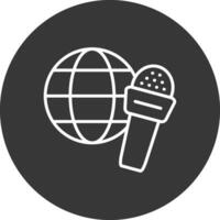 global Noticias línea invertido icono diseño vector