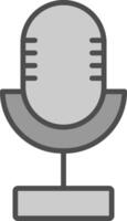 Microphone Line Filled Greyscale Icon Design vector