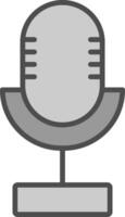 Microphone Line Filled Greyscale Icon Design vector