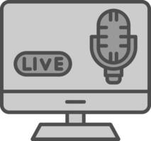 Computer Line Filled Greyscale Icon Design vector