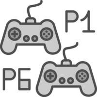 Player Versus Player Line Filled Greyscale Icon Design vector