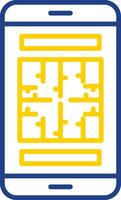 Maze Line Two Colour Icon Design vector