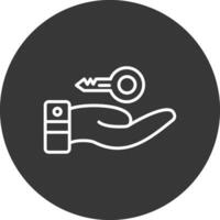 Hand Over Line Inverted Icon Design vector