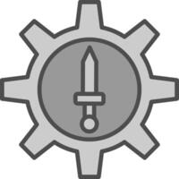 Attack Line Filled Greyscale Icon Design vector