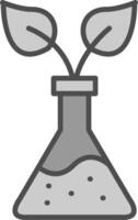 Flask Line Filled Greyscale Icon Design vector