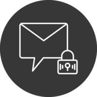 Private Message Line Inverted Icon Design vector