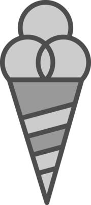 Ice Cream Cone Line Filled Greyscale Icon Design