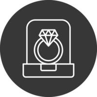 Diamond Ring Line Inverted Icon Design vector