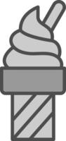 Ice Cream Line Filled Greyscale Icon Design vector