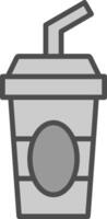 Cold Drink Line Filled Greyscale Icon Design vector