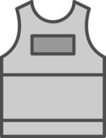 Tank Top Line Filled Greyscale Icon Design vector