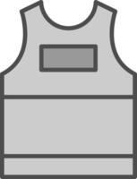 tanque parte superior línea lleno escala de grises icono diseño vector