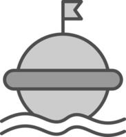 Buoy Line Filled Greyscale Icon Design vector