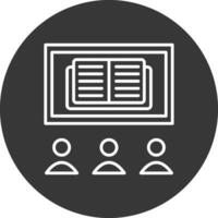 OnLine Inverted Multi Circle Learning Line Inverted Icon Design vector