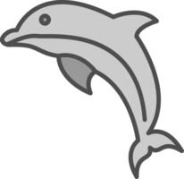 Dolphin Line Filled Greyscale Icon Design vector
