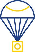 paracaídas línea dos color icono diseño vector