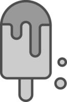 Ice Pop Line Filled Greyscale Icon Design vector