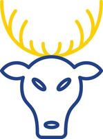 Deer Line Two Colour Icon Design vector