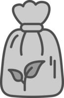 Bio Garbage Bag Line Filled Greyscale Icon Design vector