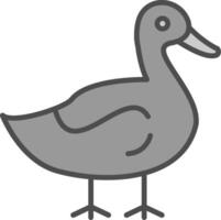 Duck Line Filled Greyscale Icon Design vector