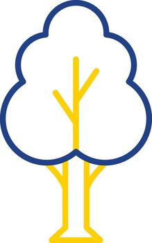 Tree Line Two Colour Icon Design vector