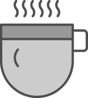 caliente bebida línea lleno escala de grises icono diseño vector