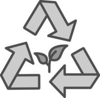 Recycling Line Filled Greyscale Icon Design vector