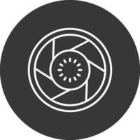Lens Line Inverted Icon Design vector