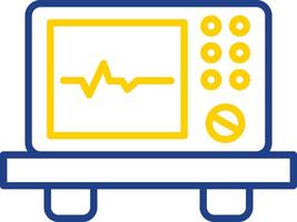 ecg dispositivo línea dos color icono diseño vector