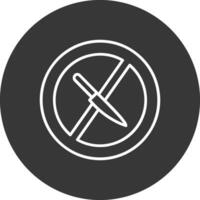 No cuchillo línea invertido icono diseño vector