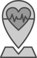 Defibrillator Location Line Filled Greyscale Icon Design vector