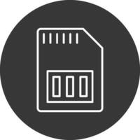 Sd Card Line Inverted Icon Design vector