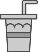 soda bebida línea lleno escala de grises icono diseño vector